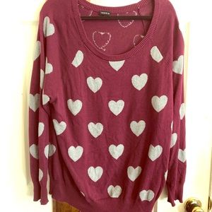 Burgundy Hearts Sweater | Torrid 2x